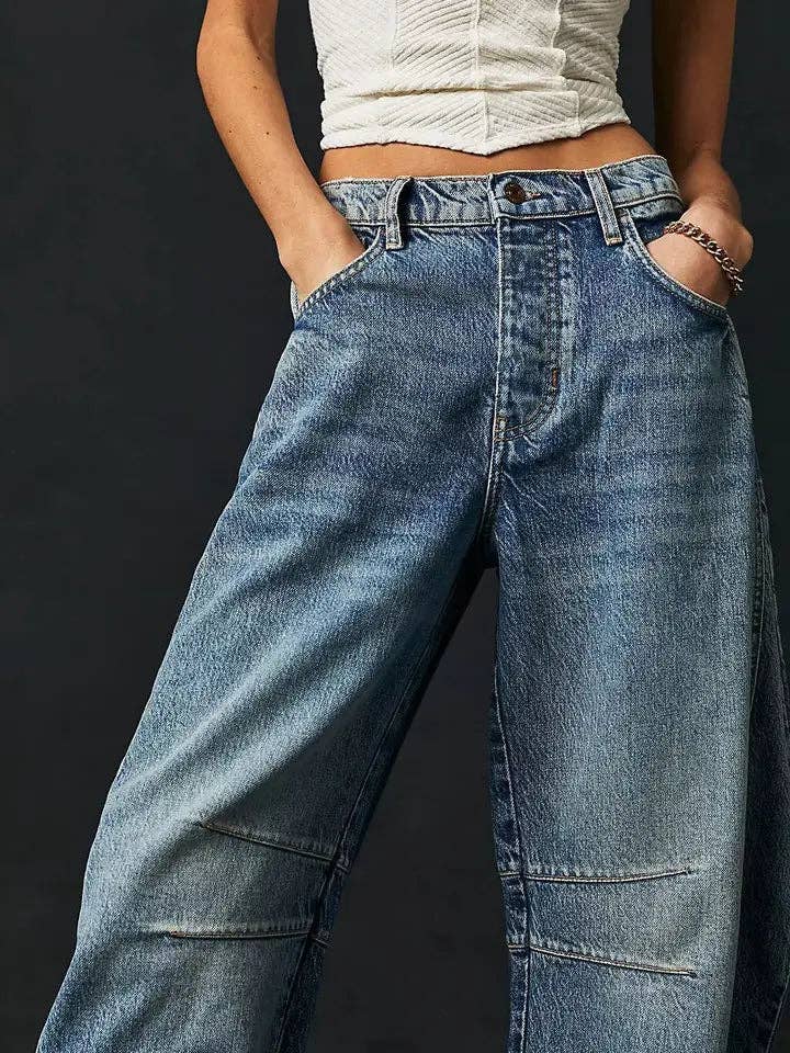 Barrel Leg Jean - Light Wash