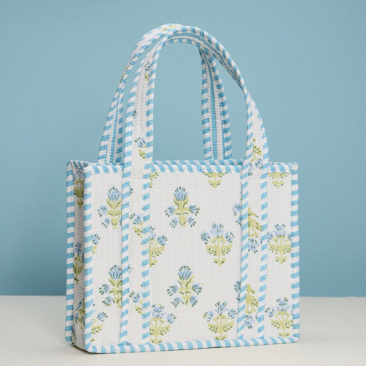 Floral Quilted Mini Tote Bag