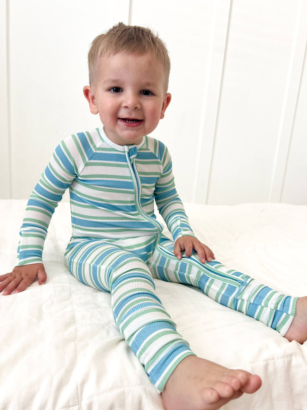 Lagoon Stripe Zip Romper