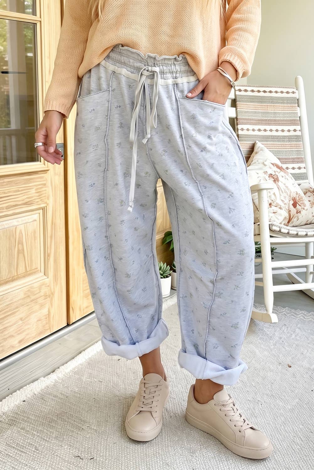 Floral Barrel Pant