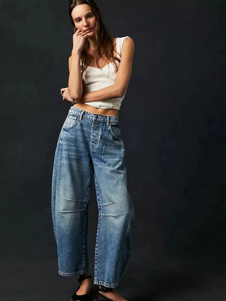Barrel Leg Jean - Light Wash