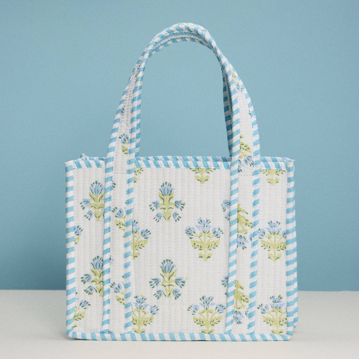 Floral Quilted Mini Tote Bag